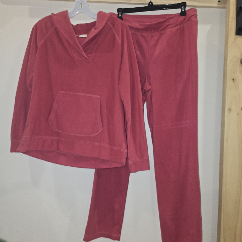 LL Bean Lounge Set Fleece Pink Women's size Medium
